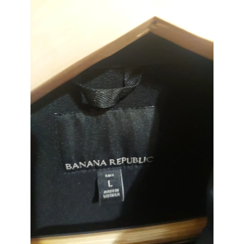 Banana Republic Jacket Mens Large Blue Long Sleeve Snap Lined Button Up Collared